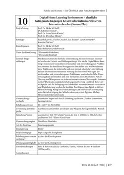 Bild der Seite - 137 - in Schule während der Corona-Pandemie - Neue Ergebnisse und Überblick über ein dynamisches Forschungsfeld