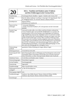 Image of the Page - 147 - in Schule während der Corona-Pandemie - Neue Ergebnisse und Überblick über ein dynamisches Forschungsfeld
