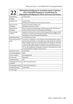 Image of the Page - 149 - in Schule während der Corona-Pandemie - Neue Ergebnisse und Überblick über ein dynamisches Forschungsfeld