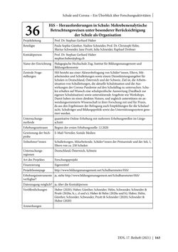 Bild der Seite - 163 - in Schule während der Corona-Pandemie - Neue Ergebnisse und Überblick über ein dynamisches Forschungsfeld