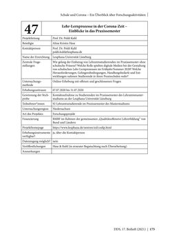Bild der Seite - 175 - in Schule während der Corona-Pandemie - Neue Ergebnisse und Überblick über ein dynamisches Forschungsfeld