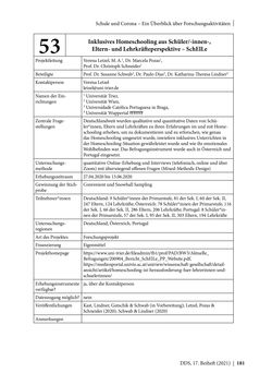 Bild der Seite - 181 - in Schule während der Corona-Pandemie - Neue Ergebnisse und Überblick über ein dynamisches Forschungsfeld