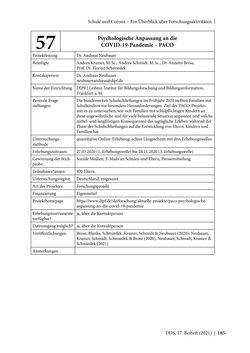 Image of the Page - 185 - in Schule während der Corona-Pandemie - Neue Ergebnisse und Überblick über ein dynamisches Forschungsfeld