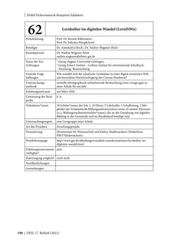 Bild der Seite - 190 - in Schule während der Corona-Pandemie - Neue Ergebnisse und Überblick über ein dynamisches Forschungsfeld