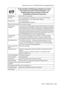 Bild der Seite - 197 - in Schule während der Corona-Pandemie - Neue Ergebnisse und Überblick über ein dynamisches Forschungsfeld