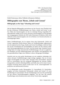 Bild der Seite - 213 - in Schule während der Corona-Pandemie - Neue Ergebnisse und Überblick über ein dynamisches Forschungsfeld