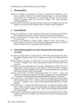 Bild der Seite - 214 - in Schule während der Corona-Pandemie - Neue Ergebnisse und Überblick über ein dynamisches Forschungsfeld