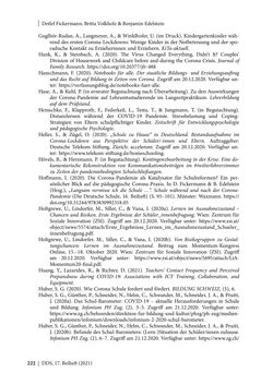 Bild der Seite - 222 - in Schule während der Corona-Pandemie - Neue Ergebnisse und Überblick über ein dynamisches Forschungsfeld