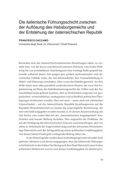 Image of the Page - 19 - in Die schwierige Versöhnung - Italien, Österreich und Südtirol im 20. Jahrhundert