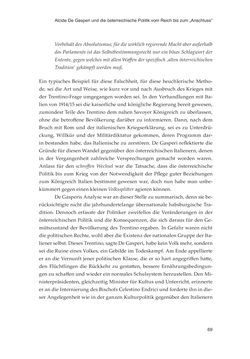 Image of the Page - 69 - in Die schwierige Versöhnung - Italien, Österreich und Südtirol im 20. Jahrhundert