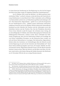 Image of the Page - 70 - in Die schwierige Versöhnung - Italien, Österreich und Südtirol im 20. Jahrhundert