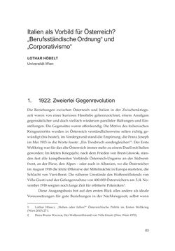 Image of the Page - 83 - in Die schwierige Versöhnung - Italien, Österreich und Südtirol im 20. Jahrhundert
