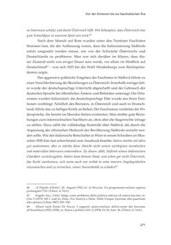 Image of the Page - 271 - in Die schwierige Versöhnung - Italien, Österreich und Südtirol im 20. Jahrhundert