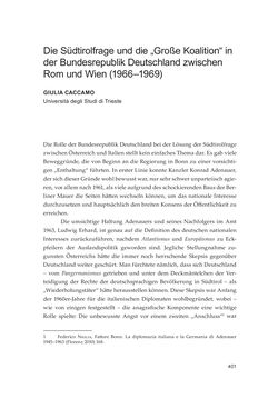 Bild der Seite - 401 - in Die schwierige Versöhnung - Italien, Österreich und Südtirol im 20. Jahrhundert