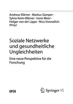 Image of the Page - (000005) - in Soziale Netzwerke und gesundheitliche Ungleichheiten - Eine neue Perspektive für die Forschung