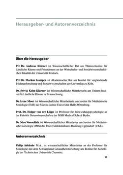 Image of the Page - IX - in Soziale Netzwerke und gesundheitliche Ungleichheiten - Eine neue Perspektive für die Forschung