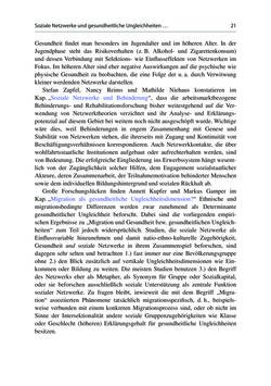 Image of the Page - 21 - in Soziale Netzwerke und gesundheitliche Ungleichheiten - Eine neue Perspektive für die Forschung