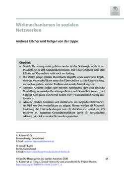 Image of the Page - 65 - in Soziale Netzwerke und gesundheitliche Ungleichheiten - Eine neue Perspektive für die Forschung