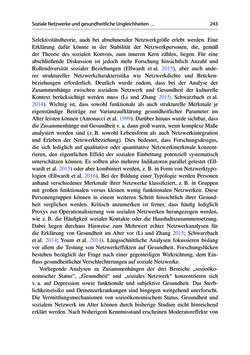 Image of the Page - 243 - in Soziale Netzwerke und gesundheitliche Ungleichheiten - Eine neue Perspektive für die Forschung