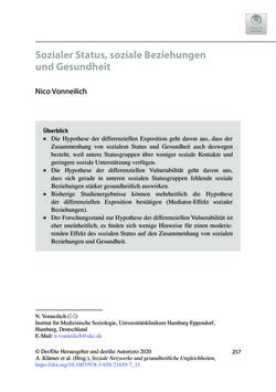 Image of the Page - 257 - in Soziale Netzwerke und gesundheitliche Ungleichheiten - Eine neue Perspektive für die Forschung