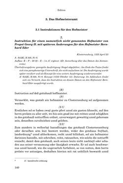 Image of the Page - 140 - in INSTRUKTIONEN UND ORDNUNGEN DER STIFTSHERRSCHAFT KLOSTERNEUBURG - Quellen zur Verwaltung sowie zur Land- und Forstwirtschaft einer geistlichen Grundherrschaft in der Frühen Neuzeit