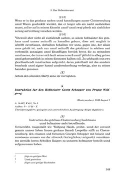 Image of the Page - 149 - in INSTRUKTIONEN UND ORDNUNGEN DER STIFTSHERRSCHAFT KLOSTERNEUBURG - Quellen zur Verwaltung sowie zur Land- und Forstwirtschaft einer geistlichen Grundherrschaft in der Frühen Neuzeit