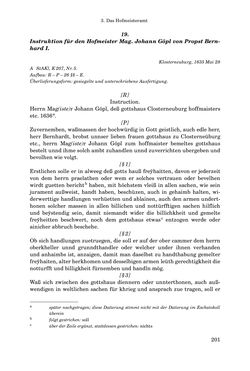 Image of the Page - 201 - in INSTRUKTIONEN UND ORDNUNGEN DER STIFTSHERRSCHAFT KLOSTERNEUBURG - Quellen zur Verwaltung sowie zur Land- und Forstwirtschaft einer geistlichen Grundherrschaft in der Frühen Neuzeit
