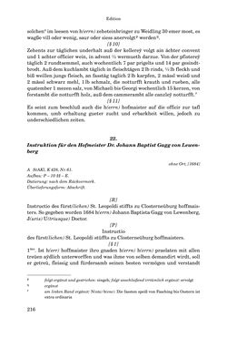 Image of the Page - 216 - in INSTRUKTIONEN UND ORDNUNGEN DER STIFTSHERRSCHAFT KLOSTERNEUBURG - Quellen zur Verwaltung sowie zur Land- und Forstwirtschaft einer geistlichen Grundherrschaft in der Frühen Neuzeit