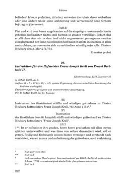 Bild der Seite - 232 - in INSTRUKTIONEN UND ORDNUNGEN DER STIFTSHERRSCHAFT KLOSTERNEUBURG - Quellen zur Verwaltung sowie zur Land- und Forstwirtschaft einer geistlichen Grundherrschaft in der Frühen Neuzeit