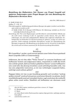 Bild der Seite - 240 - in INSTRUKTIONEN UND ORDNUNGEN DER STIFTSHERRSCHAFT KLOSTERNEUBURG - Quellen zur Verwaltung sowie zur Land- und Forstwirtschaft einer geistlichen Grundherrschaft in der Frühen Neuzeit