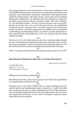 Bild der Seite - 243 - in INSTRUKTIONEN UND ORDNUNGEN DER STIFTSHERRSCHAFT KLOSTERNEUBURG - Quellen zur Verwaltung sowie zur Land- und Forstwirtschaft einer geistlichen Grundherrschaft in der Frühen Neuzeit