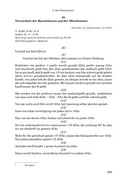 Bild der Seite - 289 - in INSTRUKTIONEN UND ORDNUNGEN DER STIFTSHERRSCHAFT KLOSTERNEUBURG - Quellen zur Verwaltung sowie zur Land- und Forstwirtschaft einer geistlichen Grundherrschaft in der Frühen Neuzeit
