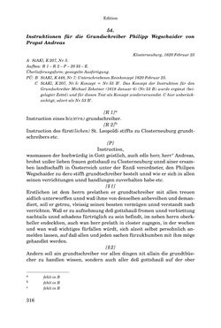 Image of the Page - 316 - in INSTRUKTIONEN UND ORDNUNGEN DER STIFTSHERRSCHAFT KLOSTERNEUBURG - Quellen zur Verwaltung sowie zur Land- und Forstwirtschaft einer geistlichen Grundherrschaft in der Frühen Neuzeit