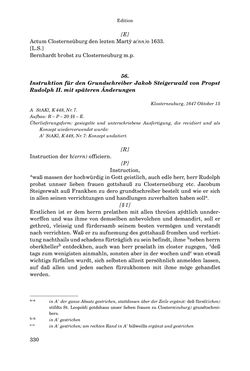 Bild der Seite - 330 - in INSTRUKTIONEN UND ORDNUNGEN DER STIFTSHERRSCHAFT KLOSTERNEUBURG - Quellen zur Verwaltung sowie zur Land- und Forstwirtschaft einer geistlichen Grundherrschaft in der Frühen Neuzeit