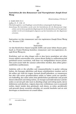 Image of the Page - 358 - in INSTRUKTIONEN UND ORDNUNGEN DER STIFTSHERRSCHAFT KLOSTERNEUBURG - Quellen zur Verwaltung sowie zur Land- und Forstwirtschaft einer geistlichen Grundherrschaft in der Frühen Neuzeit