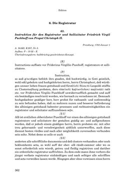 Image of the Page - 362 - in INSTRUKTIONEN UND ORDNUNGEN DER STIFTSHERRSCHAFT KLOSTERNEUBURG - Quellen zur Verwaltung sowie zur Land- und Forstwirtschaft einer geistlichen Grundherrschaft in der Frühen Neuzeit