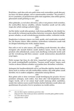 Bild der Seite - 418 - in INSTRUKTIONEN UND ORDNUNGEN DER STIFTSHERRSCHAFT KLOSTERNEUBURG - Quellen zur Verwaltung sowie zur Land- und Forstwirtschaft einer geistlichen Grundherrschaft in der Frühen Neuzeit