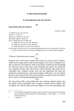 Image of the Page - 423 - in INSTRUKTIONEN UND ORDNUNGEN DER STIFTSHERRSCHAFT KLOSTERNEUBURG - Quellen zur Verwaltung sowie zur Land- und Forstwirtschaft einer geistlichen Grundherrschaft in der Frühen Neuzeit