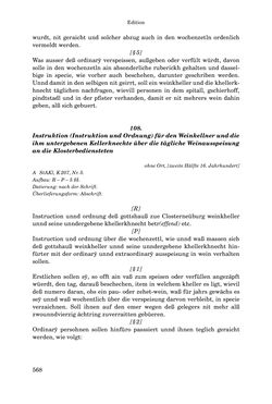 Image of the Page - 568 - in INSTRUKTIONEN UND ORDNUNGEN DER STIFTSHERRSCHAFT KLOSTERNEUBURG - Quellen zur Verwaltung sowie zur Land- und Forstwirtschaft einer geistlichen Grundherrschaft in der Frühen Neuzeit