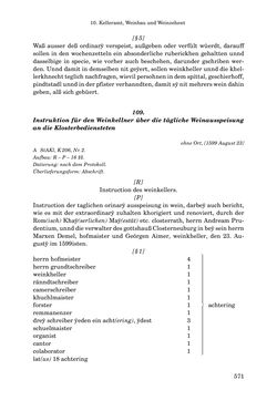 Bild der Seite - 571 - in INSTRUKTIONEN UND ORDNUNGEN DER STIFTSHERRSCHAFT KLOSTERNEUBURG - Quellen zur Verwaltung sowie zur Land- und Forstwirtschaft einer geistlichen Grundherrschaft in der Frühen Neuzeit