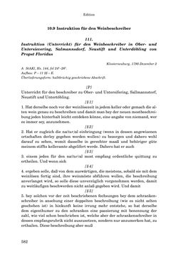 Image of the Page - 582 - in INSTRUKTIONEN UND ORDNUNGEN DER STIFTSHERRSCHAFT KLOSTERNEUBURG - Quellen zur Verwaltung sowie zur Land- und Forstwirtschaft einer geistlichen Grundherrschaft in der Frühen Neuzeit