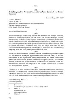 Bild der Seite - 768 - in INSTRUKTIONEN UND ORDNUNGEN DER STIFTSHERRSCHAFT KLOSTERNEUBURG - Quellen zur Verwaltung sowie zur Land- und Forstwirtschaft einer geistlichen Grundherrschaft in der Frühen Neuzeit