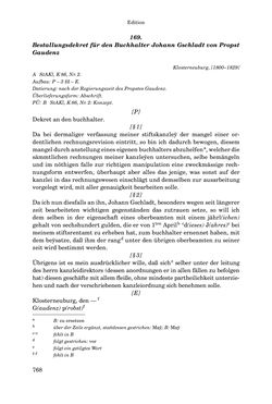 Image of the Page - 768 - in INSTRUKTIONEN UND ORDNUNGEN DER STIFTSHERRSCHAFT KLOSTERNEUBURG - Quellen zur Verwaltung sowie zur Land- und Forstwirtschaft einer geistlichen Grundherrschaft in der Frühen Neuzeit