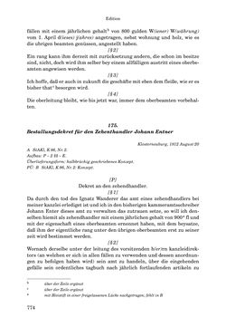 Image of the Page - 774 - in INSTRUKTIONEN UND ORDNUNGEN DER STIFTSHERRSCHAFT KLOSTERNEUBURG - Quellen zur Verwaltung sowie zur Land- und Forstwirtschaft einer geistlichen Grundherrschaft in der Frühen Neuzeit