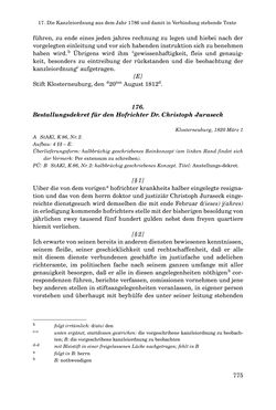 Image of the Page - 775 - in INSTRUKTIONEN UND ORDNUNGEN DER STIFTSHERRSCHAFT KLOSTERNEUBURG - Quellen zur Verwaltung sowie zur Land- und Forstwirtschaft einer geistlichen Grundherrschaft in der Frühen Neuzeit
