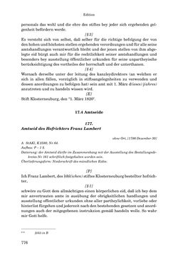 Image of the Page - 776 - in INSTRUKTIONEN UND ORDNUNGEN DER STIFTSHERRSCHAFT KLOSTERNEUBURG - Quellen zur Verwaltung sowie zur Land- und Forstwirtschaft einer geistlichen Grundherrschaft in der Frühen Neuzeit