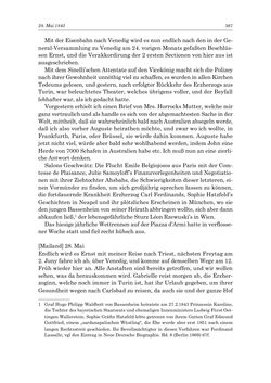 Image of the Page - 387 - in „Österreich wird meine Stimme erkennen lernen wie die Stimme Gottes in der Wüste“ - Tagebücher 1839–1858, Volume I