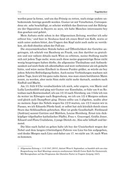 Bild der Seite - 714 - in „Österreich wird meine Stimme erkennen lernen wie die Stimme Gottes in der Wüste“ - Tagebücher 1839–1858, Band I