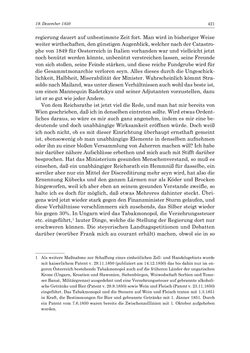 Bild der Seite - 421 - in „Österreich wird meine Stimme erkennen lernen wie die Stimme Gottes in der Wüste“ - Tagebücher 1839–1858, Band II