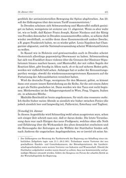 Image of the Page - 431 - in „Österreich wird meine Stimme erkennen lernen wie die Stimme Gottes in der Wüste“ - Tagebücher 1839–1858, Volume II